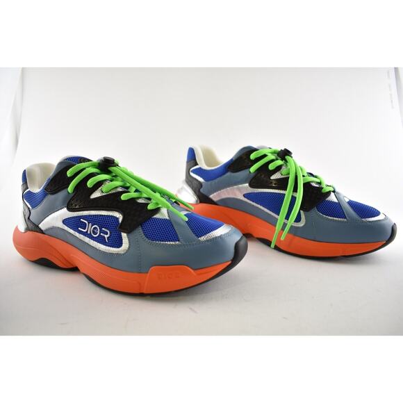 Dior Mens B24 Sorayama Black Blue Orange Red Low Top Lace Up Flat Sneakers 41 8 - Picture 2 of 11